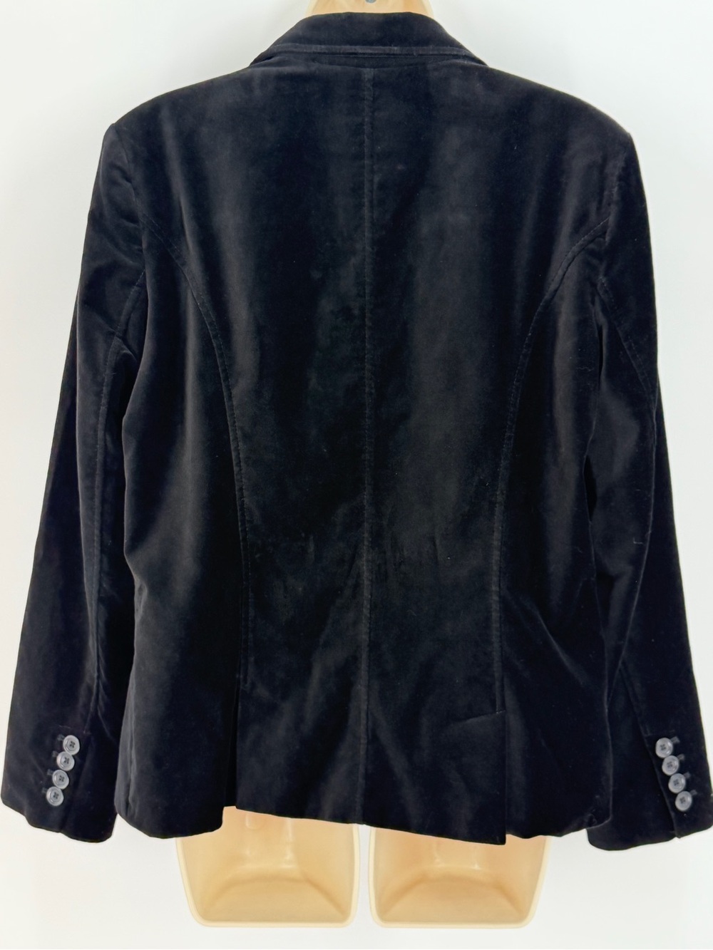 Vintage Y2K Liz Claiborne Black Cotton Velvet Blazer 14 Dark Academia Equestrian - Picture 6 of 15